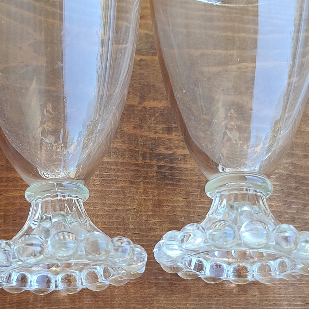 Vintage Anchor Hocking Berwick Vintage Boopie clear water goblets - Picture 5 of 8